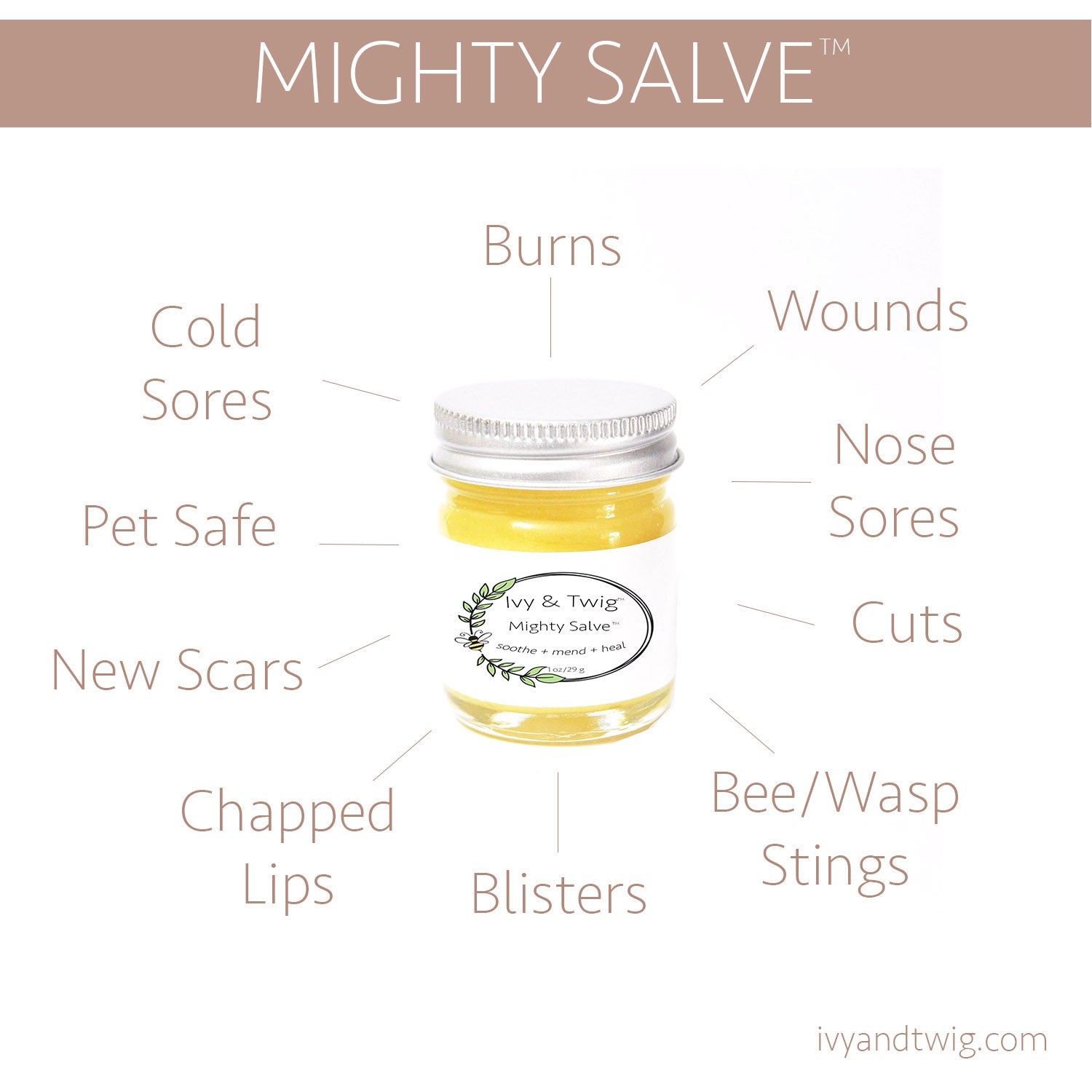 MIGHTY SALVE™ RAW HONEY ANTI-BACTERIAL HEALING OINTMENT – Ivy & Twig